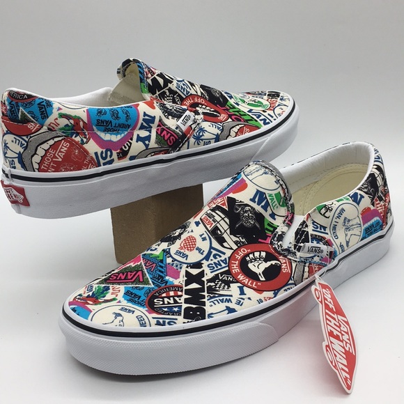 Vans WMNS Classic Slip-On Vans Mash Up Sticker Sneakers - Picture 3 of 16